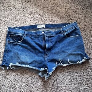Abercrombie & Fitch Blue Jean Shorts Distressed Cut-Off